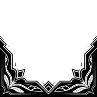 Art Deco Corner Border, Black and White Ornamental for Invitations vector