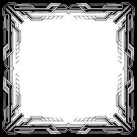 Geometric Tech Frame Modern Black And White For Announcements vector