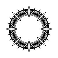 Geometric Black And Silver Circle Ornamental Frame For Branding vector