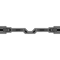Abstract Tech Border Black Circuitry On White Background vector