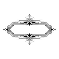 Art Deco Geometric Frame, Minimalist Black White vector