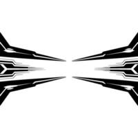 Abstract Geometric Tech Lines In Black And White, Perspective vector