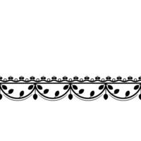 Elegant Black Border With Floral And Leaf Motifs On White vector
