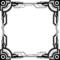 Futuristic Tech Frame Geometric, Minimalist, White Space, Decorative Border vector