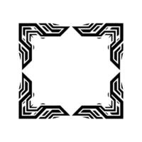Geometric Art Deco Frame, Abstract Black White vector