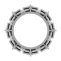Art Deco Circular Frame, Monochromatic vector