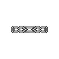 Minimalist Geometric Pattern Border Element Black On White vector