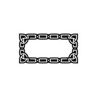 Elegant Celtic Knot Frame, Black On White vector