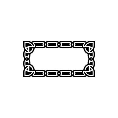 Elegant Celtic Knot Frame, Black On White
