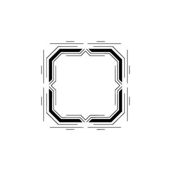 Minimalist Geometric Frame With Decorative Details On Grayscale Background vector