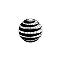 Abstract Sphere With Striped, Minimalist Style vector