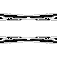 Futuristic Tech Frame, Minimalist Black Border On White Background vector
