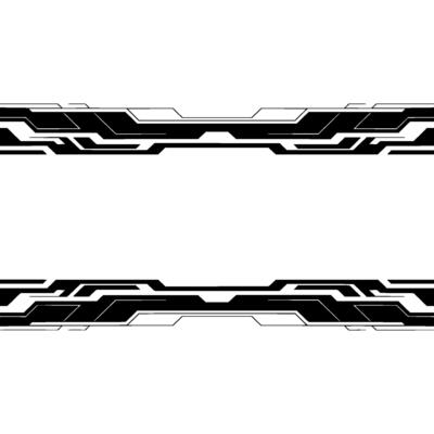 Futuristic Tech Frame, Minimalist Black Border On White Background