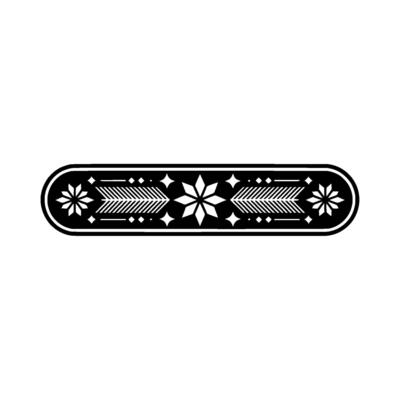 Geometric Black And White Snowflake Border