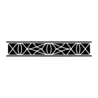 Geometric Decorative Border Element, Black And White vector