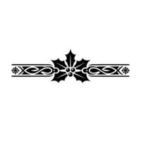 Elegant Black Holly Border Ornament vector