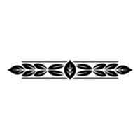Minimalist Leaf Border, Black On White, Decorative Element vector