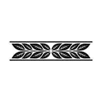 Elegant Foliage Border Black Leaf On White Background vector