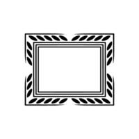 Elegant Black Leaf Frame On Gradient Background Art vector