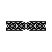 Elegant Black Leaf Border On White Minimalist Ornamental vector