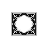 Geometric Deco Frame Modern Black White Element vector