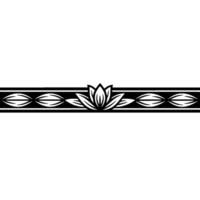 Elegant Lotus Border In Black White, Minimalist Style vector