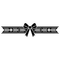 Minimalist Christmas Bow Ribbon Border, Illustration vector
