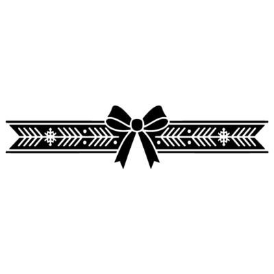 Minimalist Christmas Bow Ribbon Border, Illustration