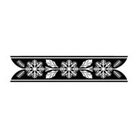 Elegant Winter Border Snowflake And Holly Ornament vector