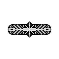 Minimalist Snowflake Ornament In Black And White vector