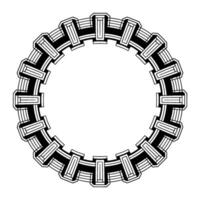 Geometric Art Deco Circular Frame Black White Ornament, Elegant Border vector