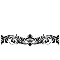 Elegant Black Flourish Ornament On White Background, Decorative Element vector