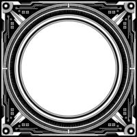 Geometric Tech Frame Futuristic Border, Empty Center Space vector