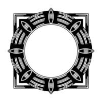 Art Deco Geometric Frame Monochromatic Circular vector
