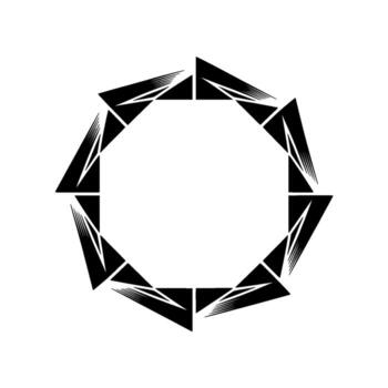 Geometric Black Triangle Frame On White Modern Abstract vector