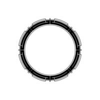 Abstract Geometric Circle, Minimalist Black And White - Art deco vector