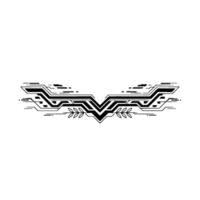 Futuristic Geometric Emblem With Laurel Branches vector