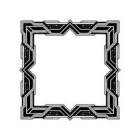 Tech Frame, Geometric, Black And White, Elegant Border vector