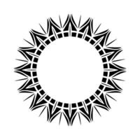 Geometric Sunburst Pattern In Black And White, Circular vector