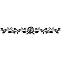 Minimalist Rose Floral Border, Black White Element vector