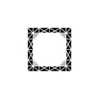 Geometric Abstract Black Triangles And Circle On White vector