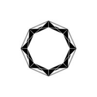 Geometric Polygon Element Abstract Black And White Frame vector