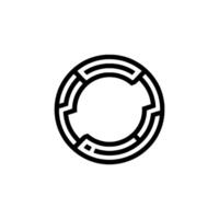 Minimalist Circular Maze Black White, Concept Of Connection vector