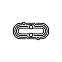 Abstract Circuit Board, Minimalist Tech, Clean Line Art vector