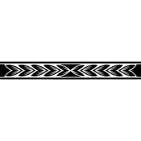 Decorative Black Leaf Band On White Background Minimalist vector