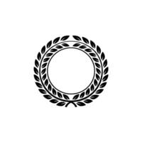 Simple Laurel Wreath Circle Frame On Light Background vector