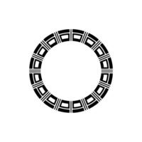 Geometric Circle Ornament, Minimalist Black And White vector