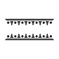 Geometric Border Abstract Elements, Black White vector