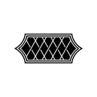 Elegant Black White Geometric Lattice Pattern, Decorative Element vector