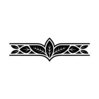 Elegant Black White Leaf Border, Decorative Element vector